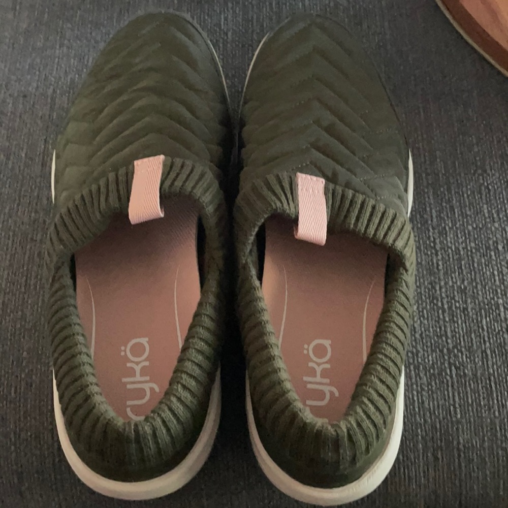 Ryka green slip on shoes